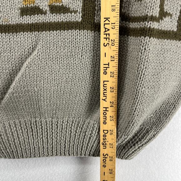 ACA Sweater Mens S 100% Wool Hand Knit Pullover Jumper Brown VTG 80s - Picture 13 of 14